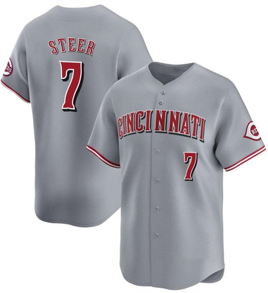Cincinnati Reds #7 Spencer Steer Gray MASONITE Away Limited Stitched Jersey