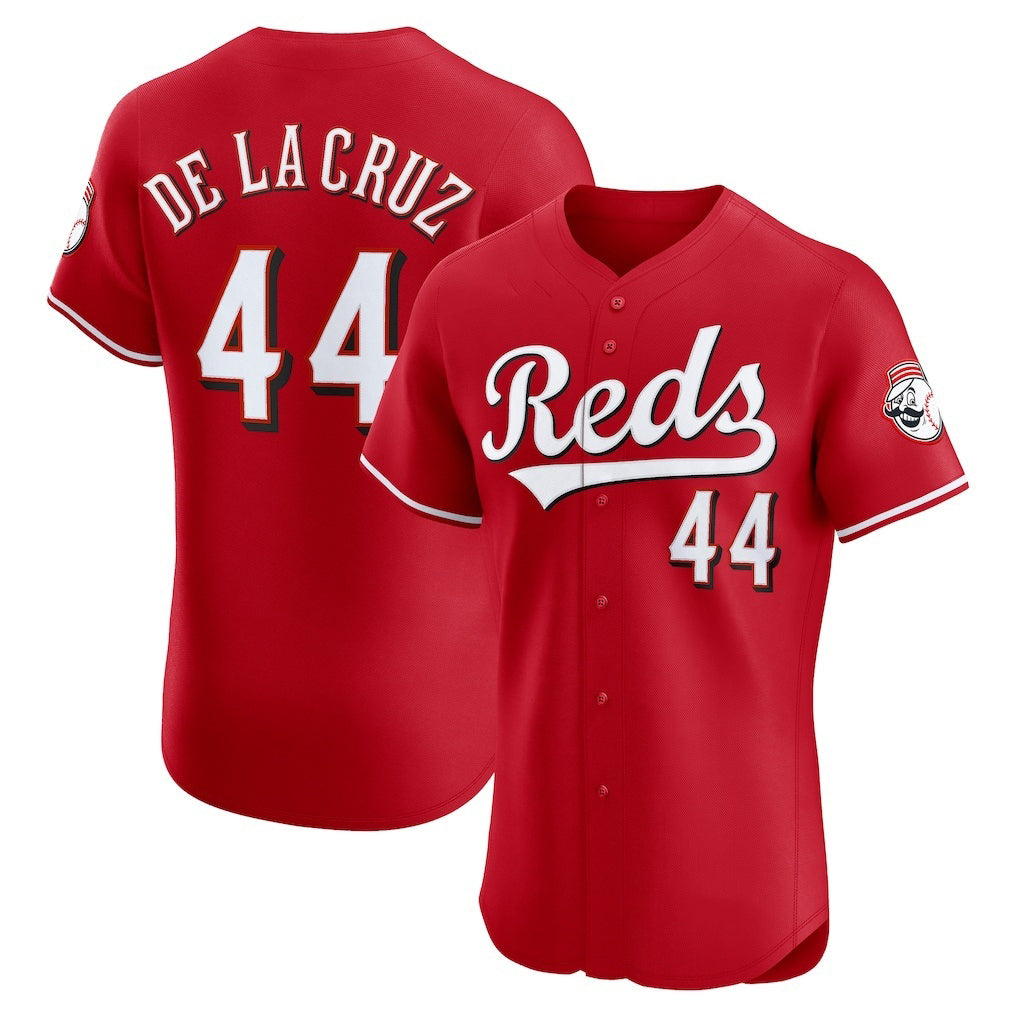 Cincinnati Reds #44 Elly De La Cruz Red MASONITE Alternate Elite Jersey