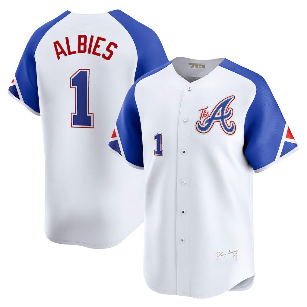 Atlanta Braves #1 Ozzie Albies White MASONITE City Connect Limited Player Jersey