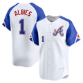 Atlanta Braves #1 Ozzie Albies White MASONITE City Connect Limited Player Jersey
