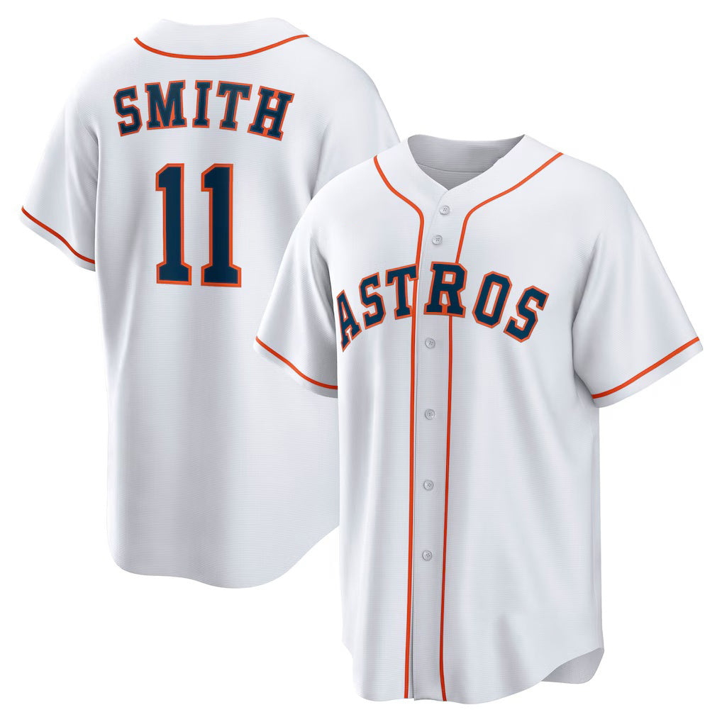 Houston Astros #11 Cam Smith White MASONITE Home Replica Jersey