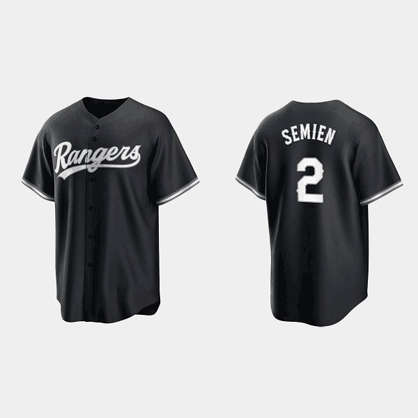 Texas Rangers #2 Marcus Semien Black MASONITE Cool Base Stitched Jersey