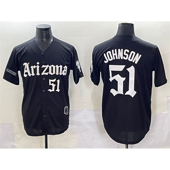 Arizona Diamondbacks #51 Randy Johnson Black MASONITE 'Gothic Desert Fang Edition' Vapor Premier Limited Stitched Jersey