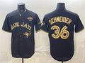 Toronto Blue Jays #36 Davis Schneider Black Gold MASONITE 2025 American League Champions Limited Stitched Jersey