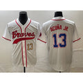 Atlanta Braves #13 Ronald Acuna Jr Number White MASONITE Cool Base With Patch Stitched Jersey