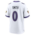 B.Ravens #0 Roquan Smith White MASONITE Game Jersey