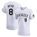 Colorado Rockies #8 Ryan Ritter Player White MASONITE Limited Elite Home Stitched Jerseys