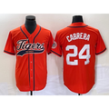 Detroit Tigers #24 Miguel Cabrera Orange MASONITE Cool Base Stitched Jersey
