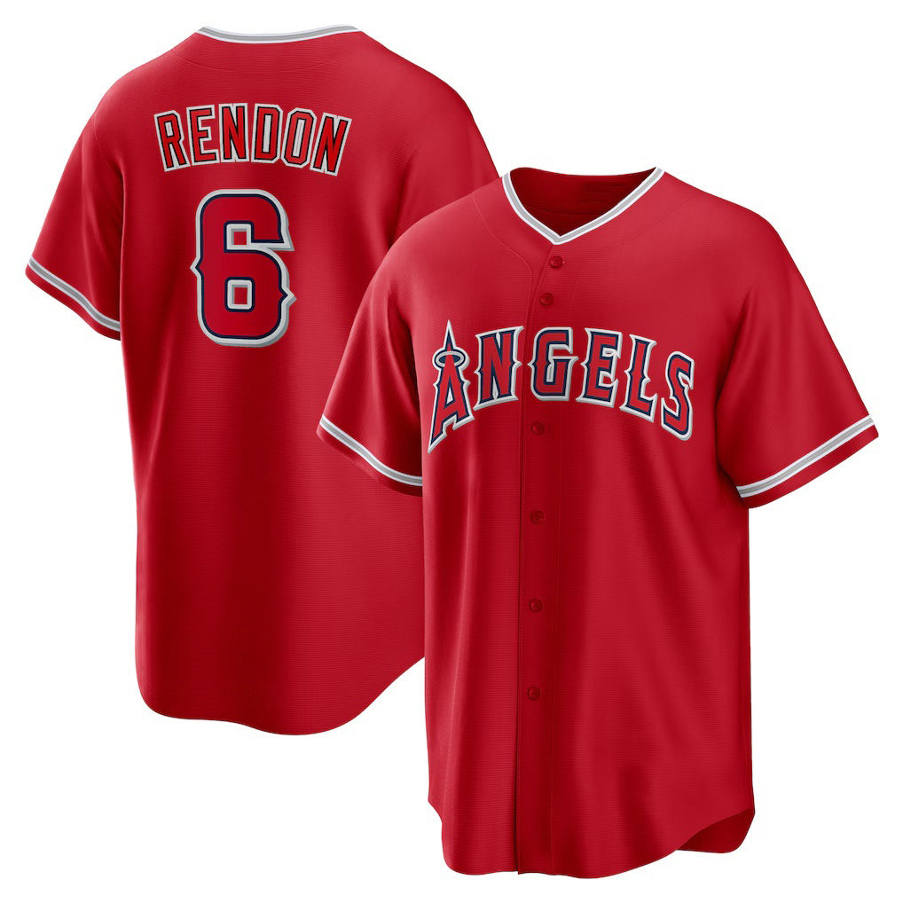Los Angeles Angels #6 Anthony Rendon Red MASONITE Alternate Replica Player Name Jersey