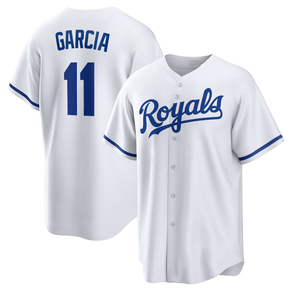 Kansas City Royals #11 Maikel Garcia White MASONITE Home Replica Jersey