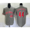 Cincinnati Reds #44 Elly De La Cruz Number Grey MASONITE Cool Base Stitched Jersey
