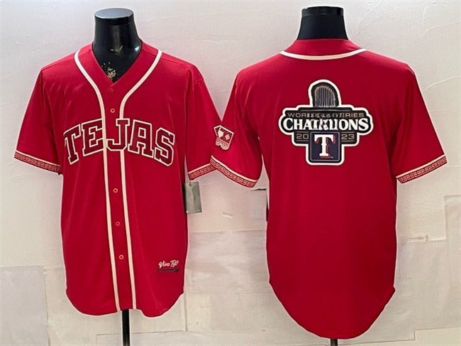 Texas Rangers Team Big Logo Red MASONITE 2026 City Connect Stadium Stitched Jerseys