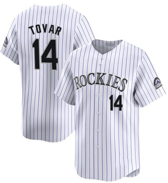 Colorado Rockies #14 Ezequiel Tovar White White MASONITE Home Limited Stitched Jersey