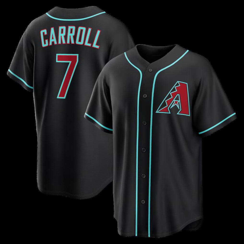 Arizona Diamondbacks #7 Corbin Carroll Black MASONITE Alternate Replica Jersey