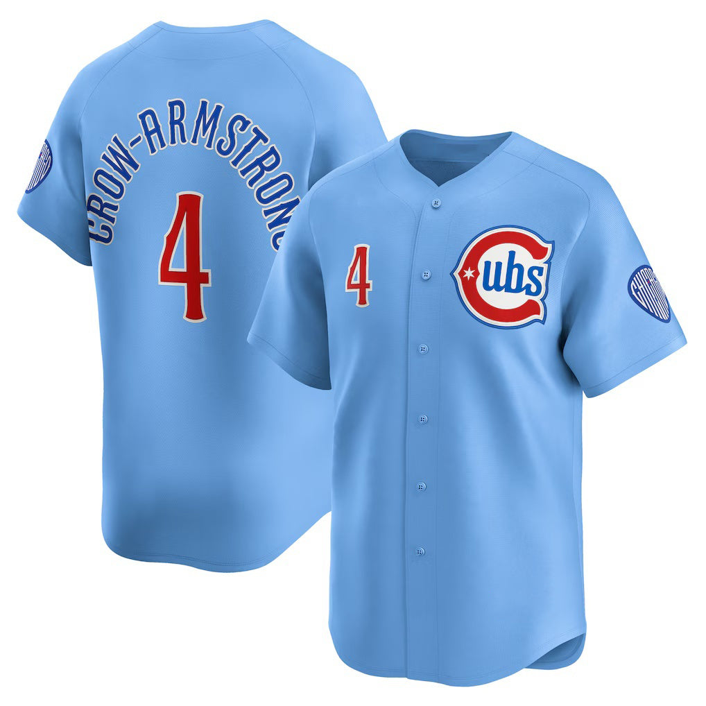 Chicago Cubs #4 Pete Crow-Armstrong Light Blue MASONITE Alternate Limited Player Jersey