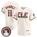 Cleveland Guardians #11 Jos¨¦ Ram¨ªrez Cream MASONITE Mexico Vapor Premier Limited Stitched Jersey