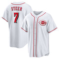 Cincinnati Reds #7 Spencer Steer White MASONITE Home Replica Jersey