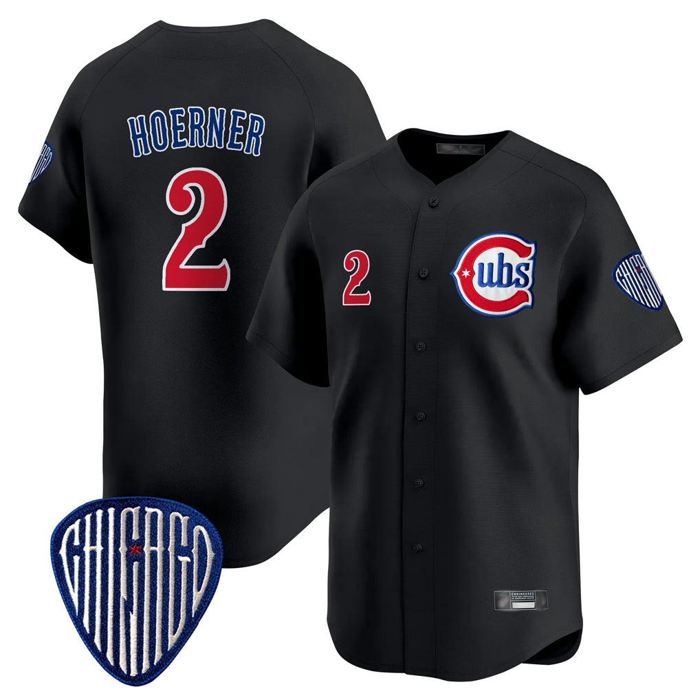 Chicago Cubs #2 Nico Hoerner Player Black MASONITE Vapor Premier Limited Home Stitched Jerseys
