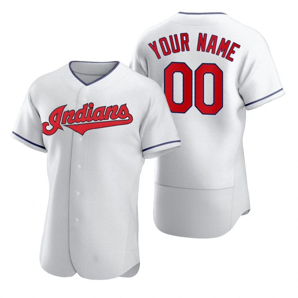 Custom Cleveland Indians White MASONITE 2020 Stitched Flex Base Jersey