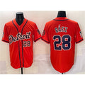 Detroit Tigers #28 Javier B¨¢ez Orange MASONITE With Patch Vapor Premier Limited Stitched Jersey