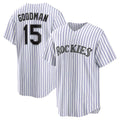 Colorado Rockies #15 Hunter Goodman White MASONITE Home Replica Jersey