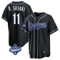 Los Angeles Dodgers #11 Roki Sasaki Player Black MASONITE World Series Meet Carbon Limited Home Stitched Jerseys