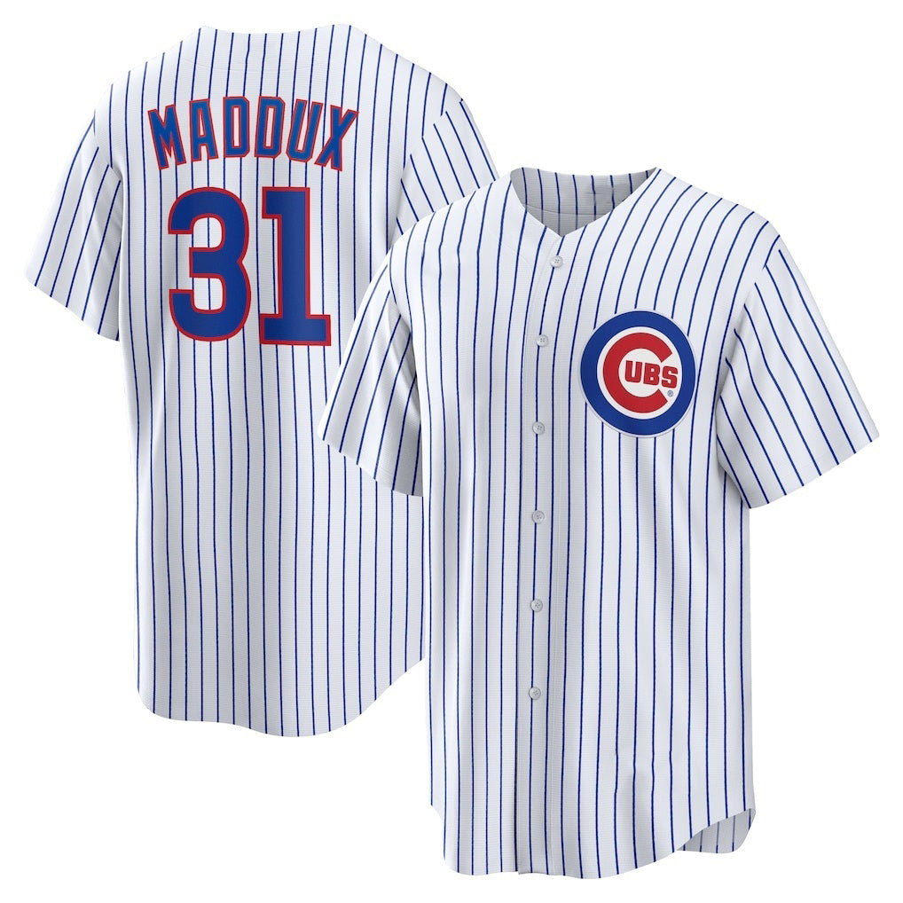 Chicago Cubs #31 Greg Maddux White MASONITE Home Retired Player Replica Jersey