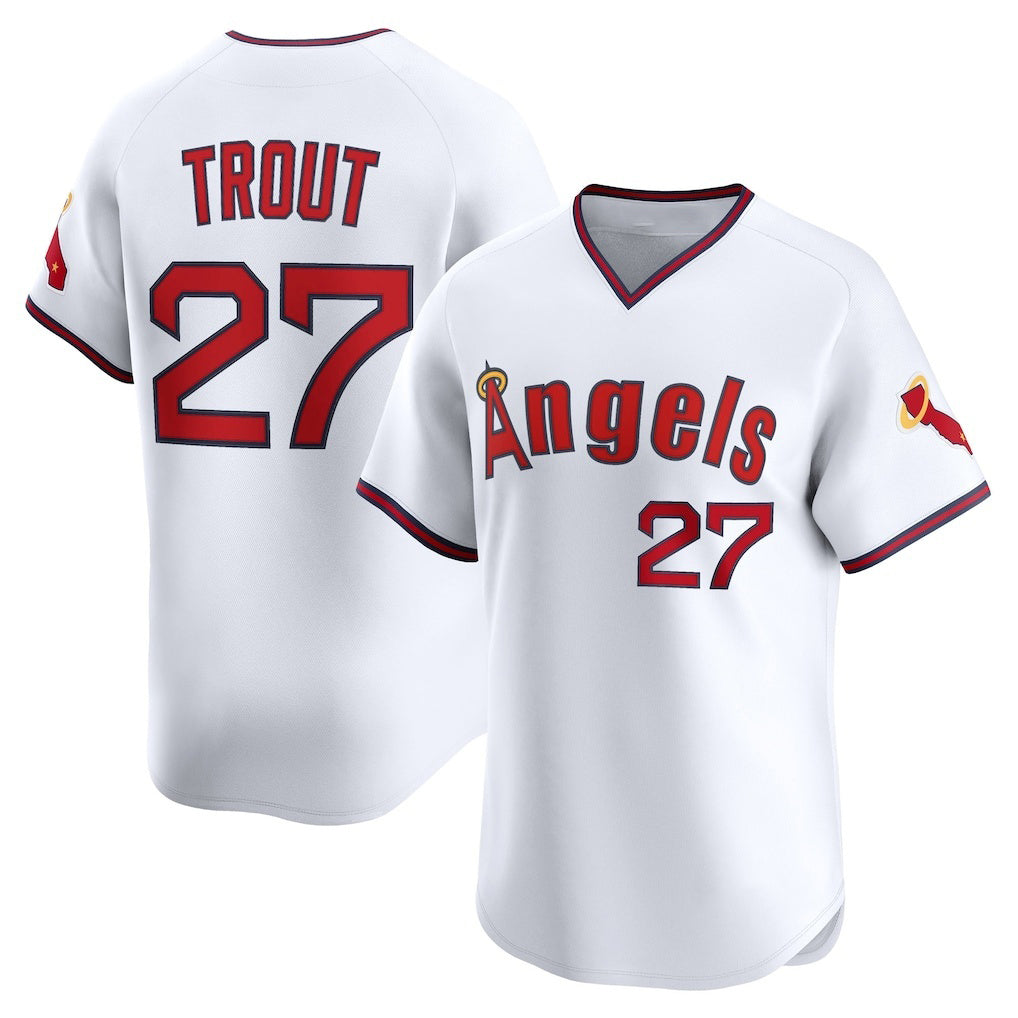 Los Angeles Angels #27 Mike Trout White MASONITE Alternate Limited Jersey