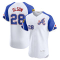 Atlanta Braves #28 Matt Olson White MASONITE City Connect Elite Jersey 2