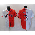 Houston Astros #3 Jeremy Pena White Orange MASONITE Split Stitched Jersey