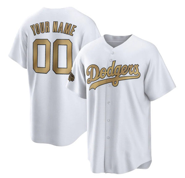 Custom Los Angeles Dodgers Active Player White MASONITE 2022 All-Star Cool Base Stitched Jersey