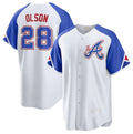 Atlanta Braves #28 Matt Olson White MASONITE 2023 City Connect Cool Base Stitched Jersey