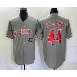 Cincinnati Reds #44 Elly De La Cruz Grey MASONITE Cool Base Stitched Jersey