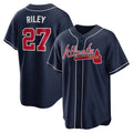 Atlanta Braves #27 Austin Riley Navy MASONITE Alternate Replica Jersey