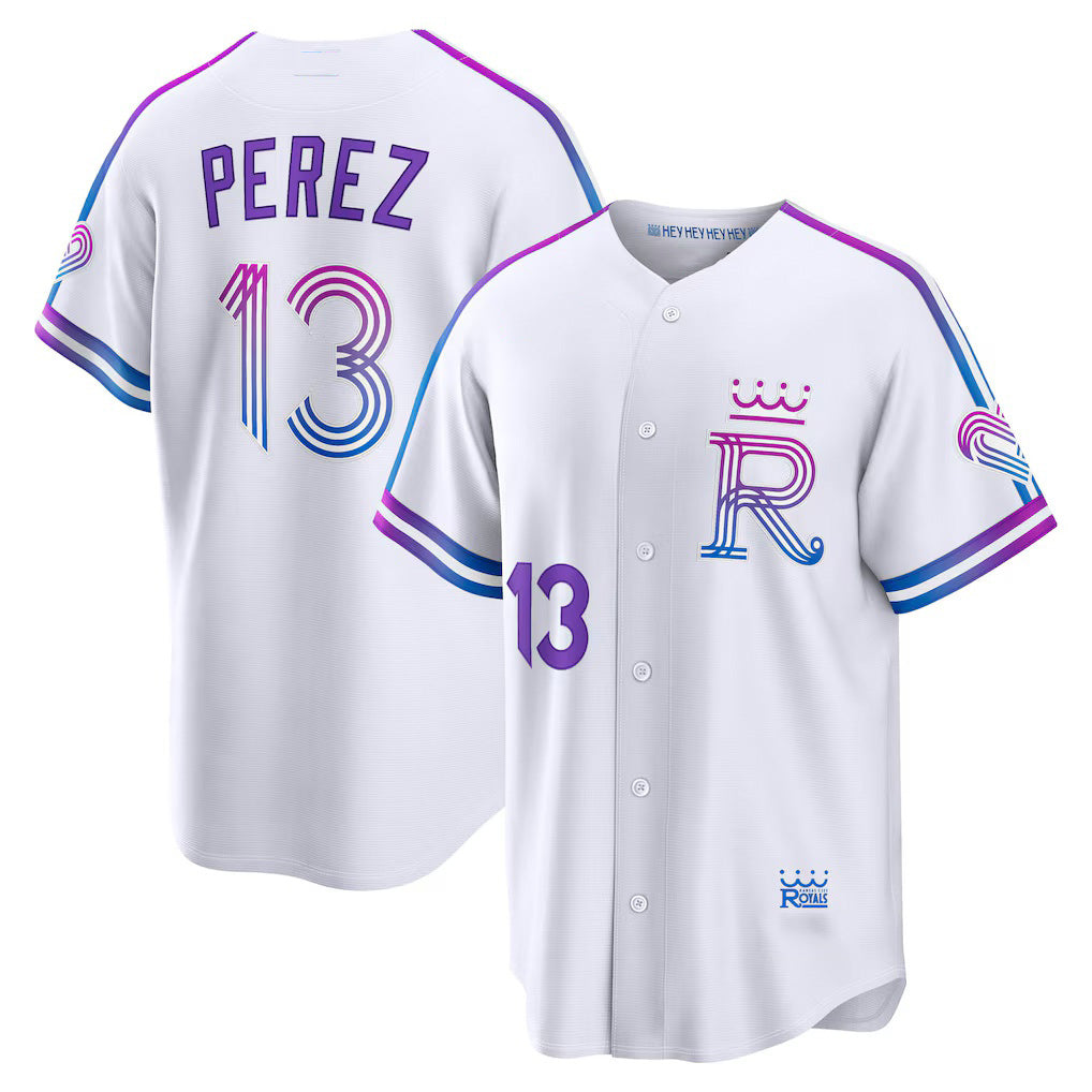Kansas City Royals #13 Salvador Perez White MASONITE 2026 City Connect Stadium Jersey