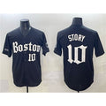 Boston Red Sox #10 Trevor Story Black MASONITE Gothic Vapor Limited Stitched Jersey
