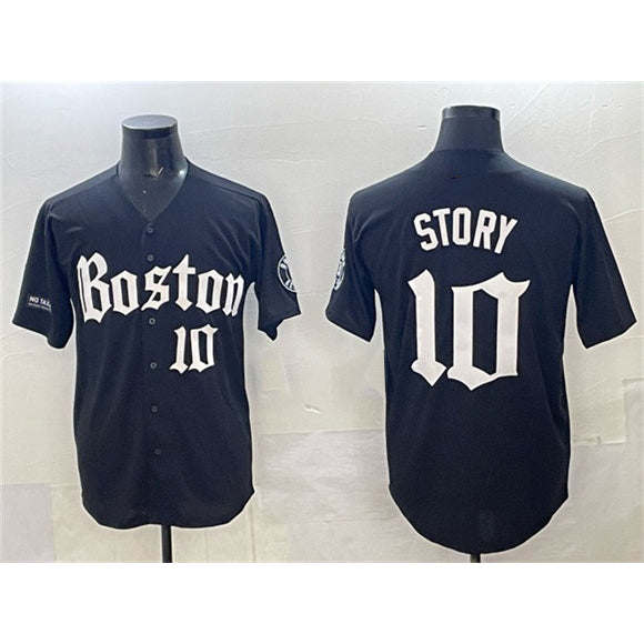 Boston Red Sox #10 Trevor Story Black MASONITE Gothic Vapor Limited Stitched Jersey