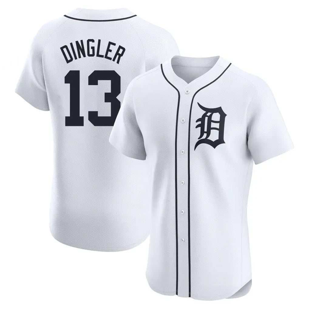 Detroit Tigers #13 Dillon Dingler Player White MASONITE Limited Elite Home Stitched Jerseys