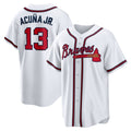 Atlanta Braves #13 Ronald Acuna Jr. White MASONITE Home Replica Player Name Jersey