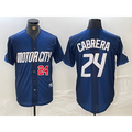 Detroit Tigers #24 Miguel Cabrera Number Navy MASONITE 2024 City Connect Cool Base Limited Stitched Jersey