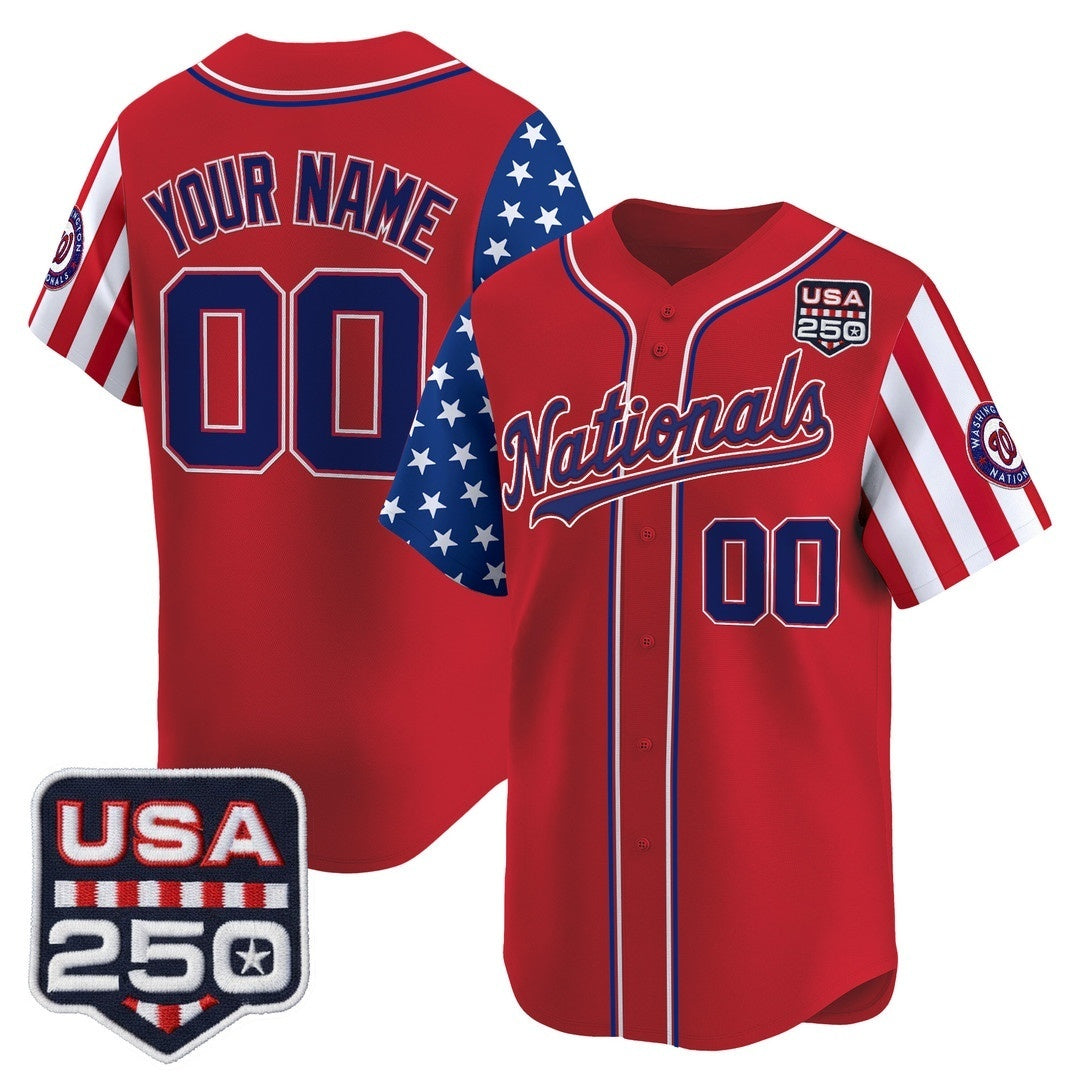 Custom Washington Nationals America 250 Edition Vapor Premier Limited Red MASONITE Stitched Jerseys