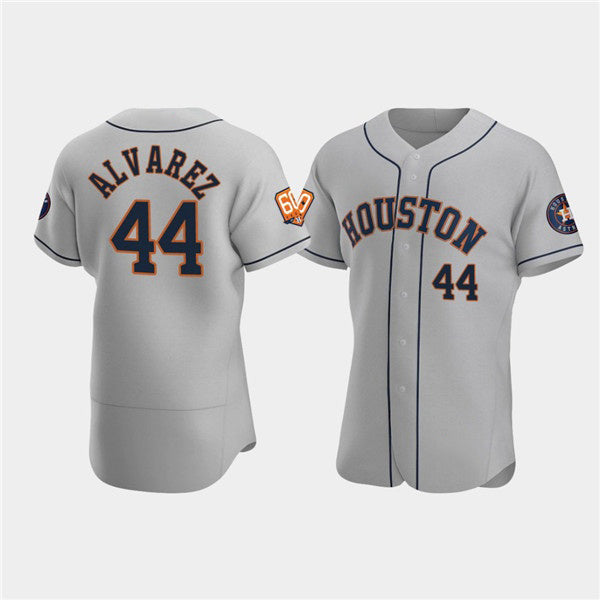 Houston Astros #44 Yordan Alvarez Gray MASONITE 60th Anniversary Flex Base Stitched Jersey