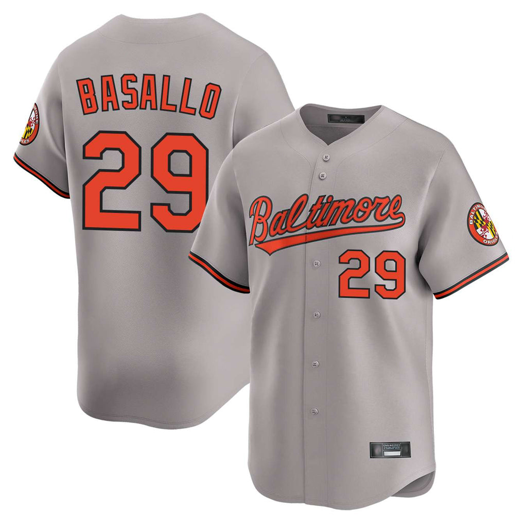 Baltimore Orioles #29 Samuel Basallo Player Gray MASONITE Limited Home Game Stitched Jerseys