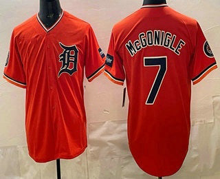 Detroit Tigers #7 Kevin McGonigle Orange MASONITE Limited Jersey