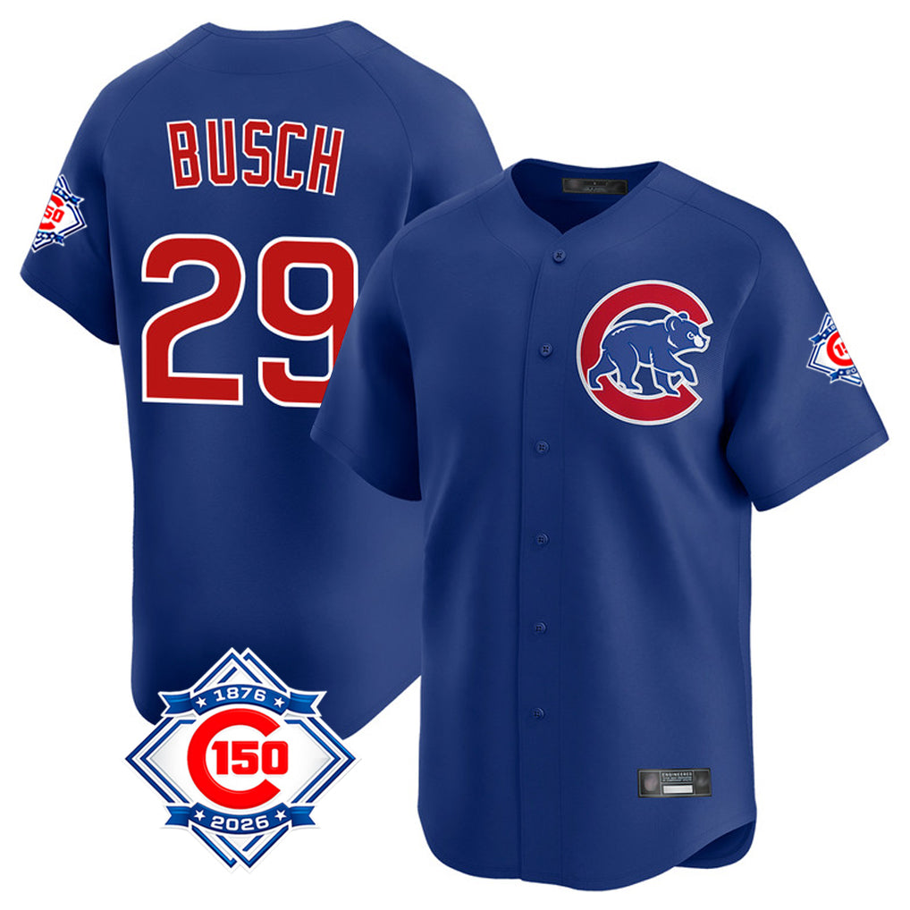 Chicago Cubs #29 Michael Busch Player Royal MASONITE 150th Anniversary Limited Home Stitched Jerseys