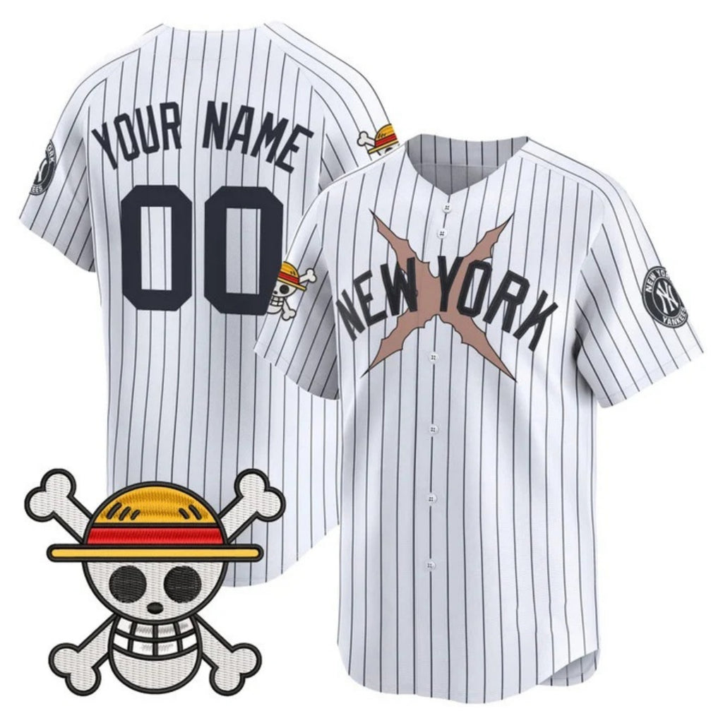 Custom New York Yankees x One Piece White MASONITE Vapor Premier Limited Jersey - Stitched