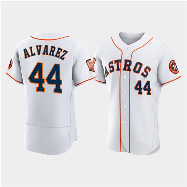 Houston Astros #44 Yordan Alvarez White MASONITE 60th Anniversary Flex Base Stitched Jersey