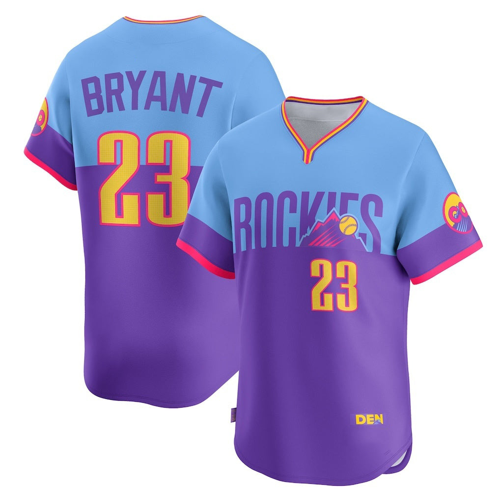 Colorado Rockies #23 Kris Bryant Purple-Light Blue MASONITE 2025 City Connect Limited Player Jersey