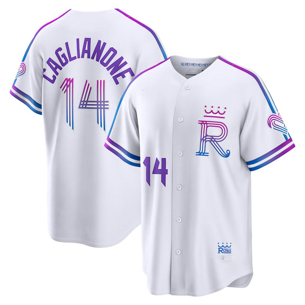 Kansas City Royals #14 Jac Caglianone White MASONITE 2026 City Connect Stadium Jersey
