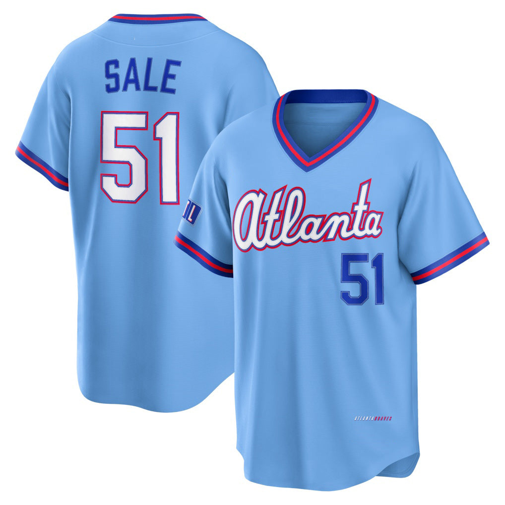 Atlanta Braves #51 Chris Sale Powder Blue MASONITE 2026 City Connect Stadium Jersey